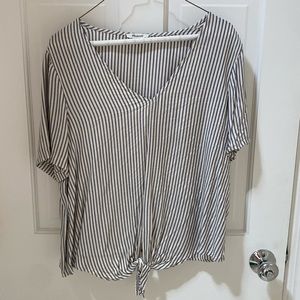 Madewell pinstripe tie blouse, sz L